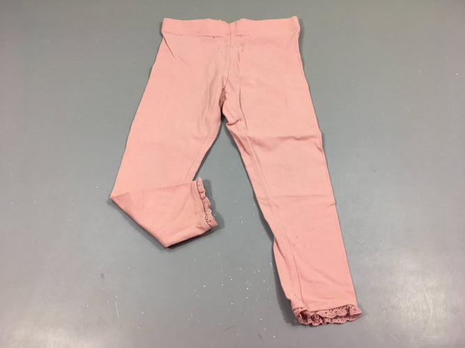 Legging rose clair , dentelles à la cheville, moins cher chez Petit Kiwi