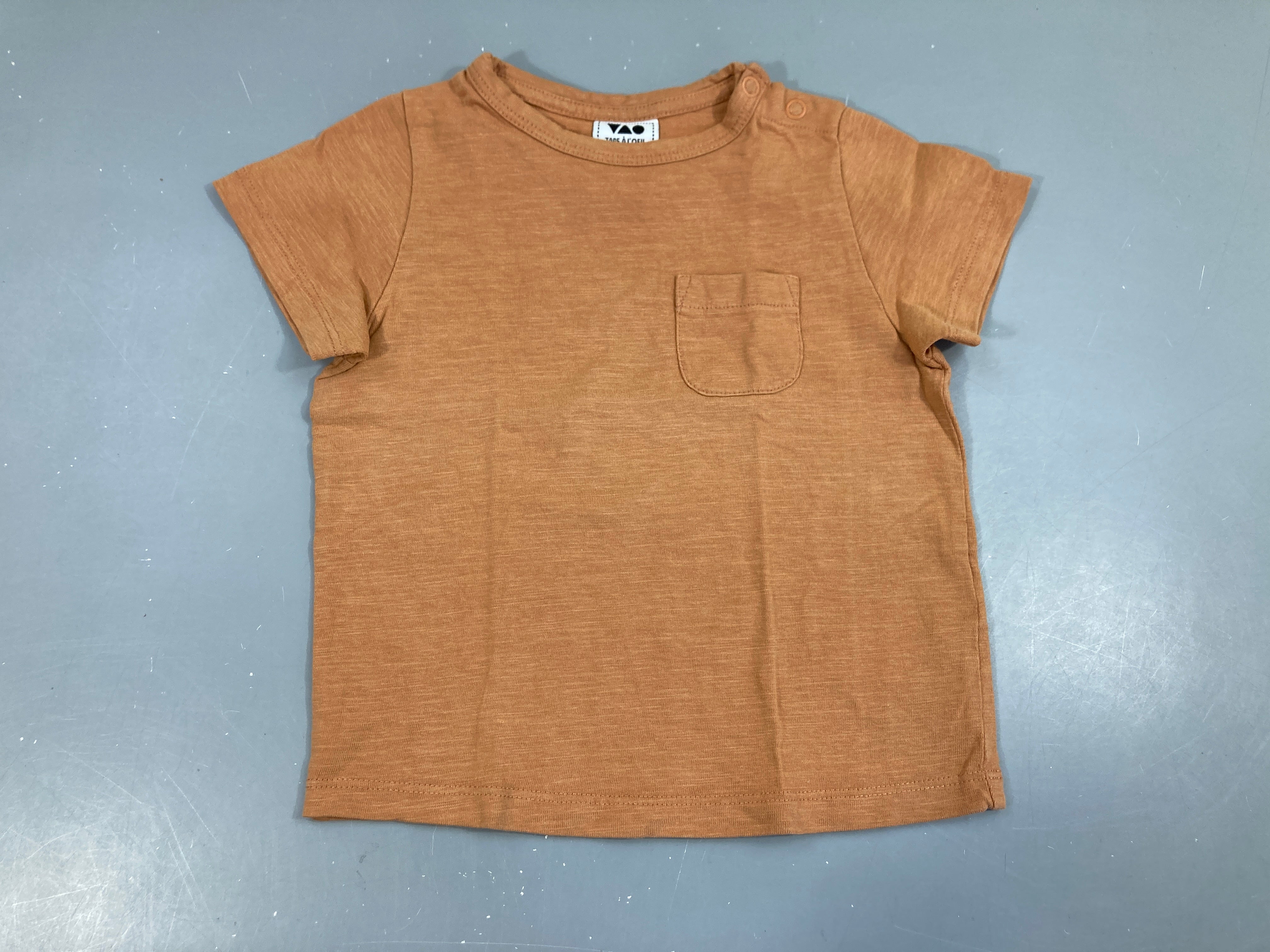 T-shirt m.c orange flammé poche