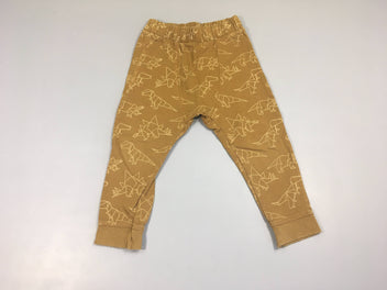 Pantalon jersey ocre animaux géométriques