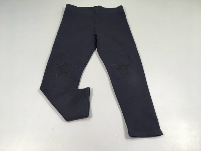 Pantalon molleton bleu marine, étoiles aux genoux, moins cher chez Petit Kiwi