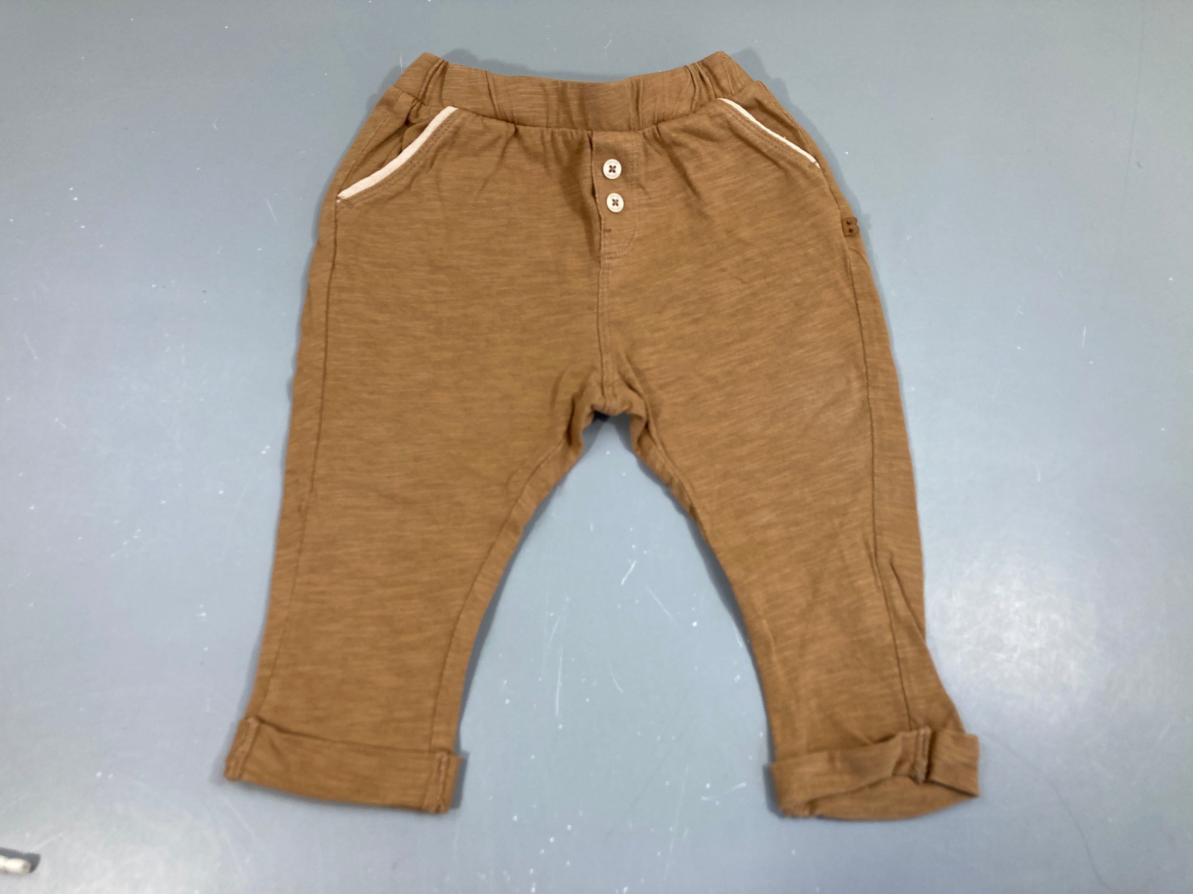 Pantalon jersey brun revers