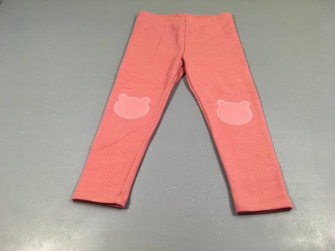 Pantalon molleton saumon flammé , têtes d'ourd aux genoux. Légèrement bouloché, moins cher chez Petit Kiwi