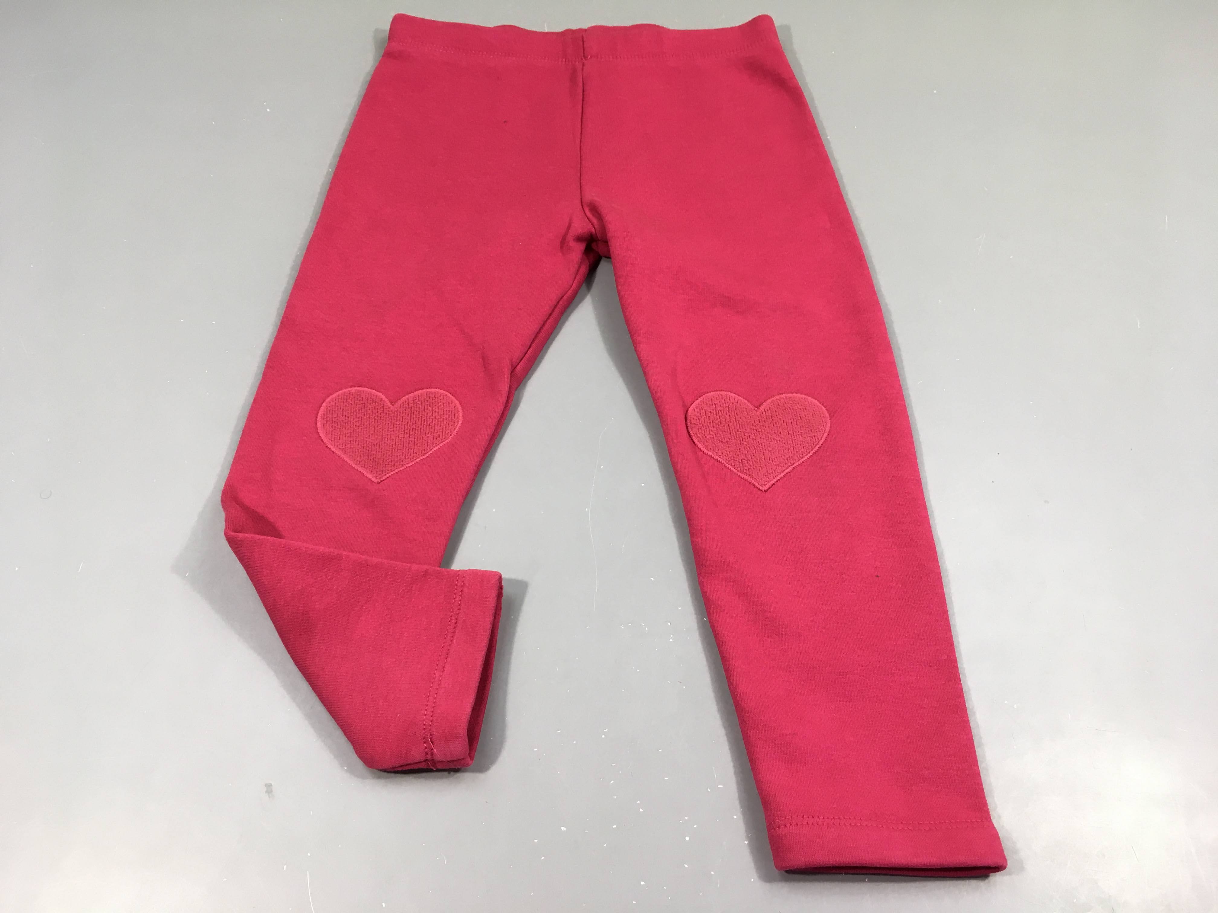 Pantalon molleton rose , coeurs  aux genoux