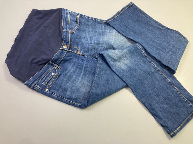 Jean droit bleu grossesse (42), moins cher chez Petit Kiwi