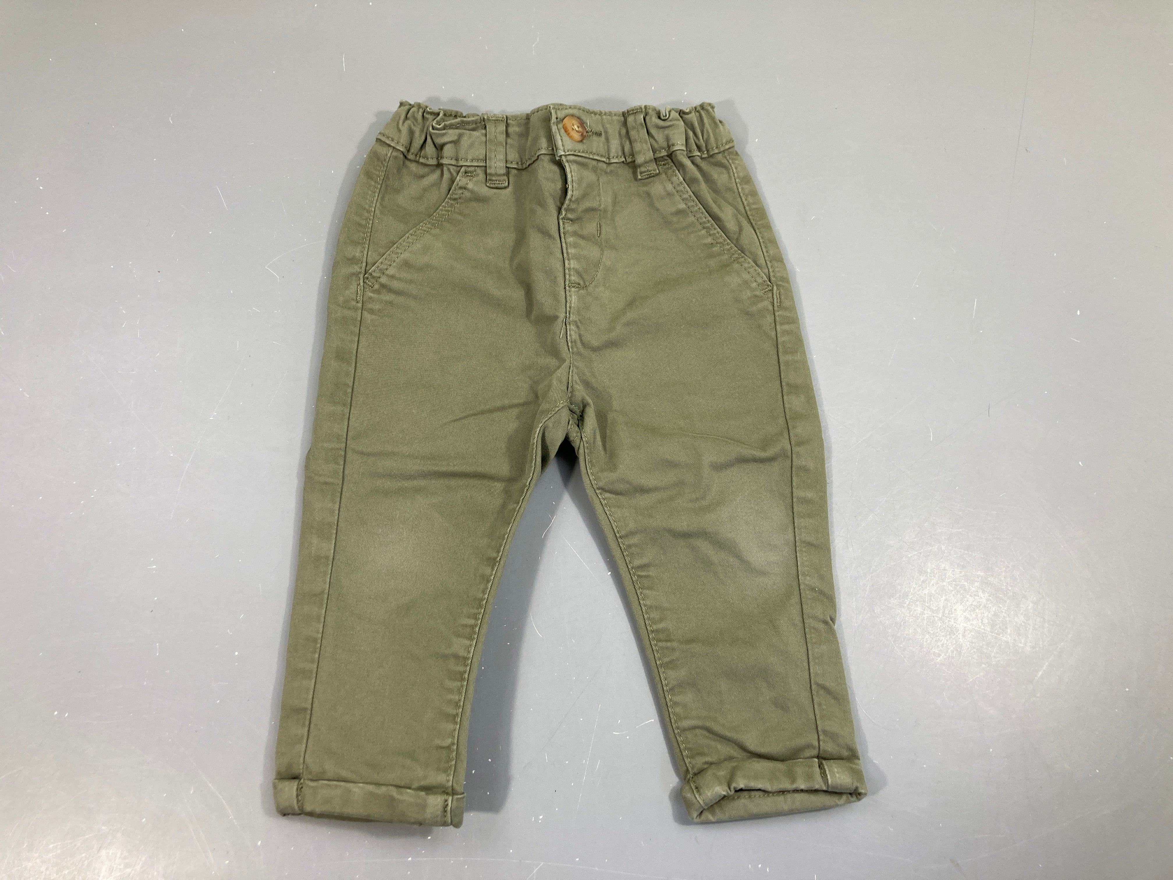 Pantalon chino kaki revers