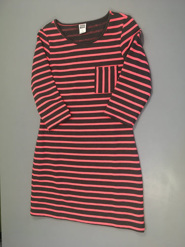 Robe m.c molleton gris rayé rose vif poche Vero moda, moins cher chez Petit Kiwi