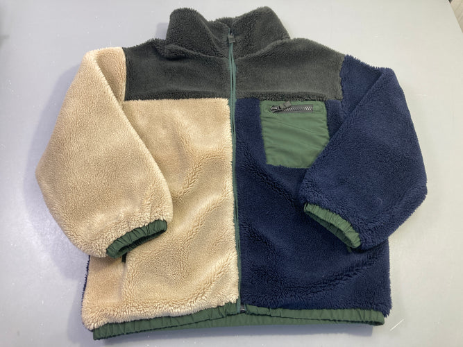 Sweat zippé polar bleu/beige/vert/noir, moins cher chez Petit Kiwi
