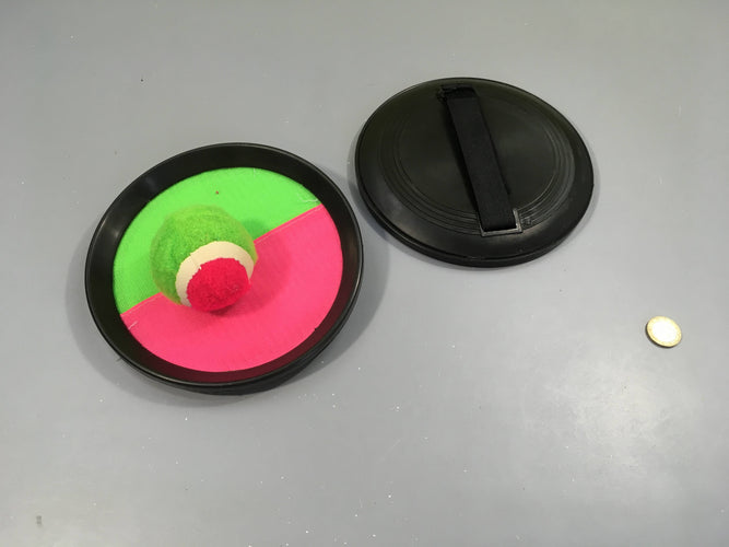 Jeu de plage balles scratchs rose/vert, moins cher chez Petit Kiwi