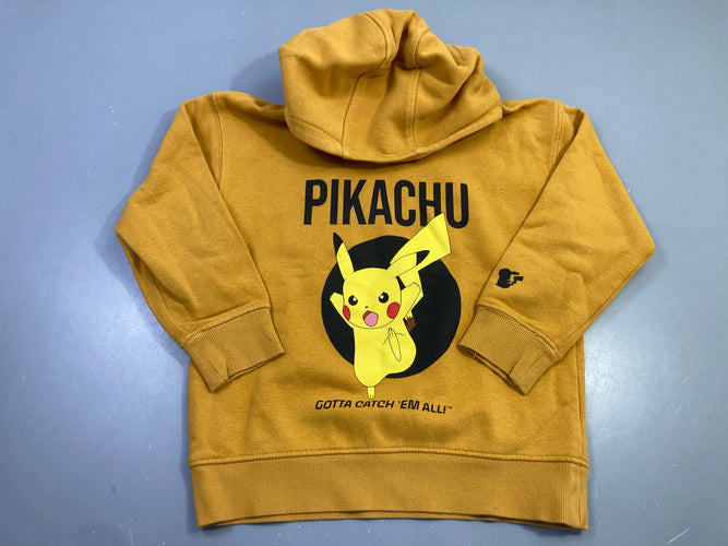 Sweat à capuche moutarde Pikachu, moins cher chez Petit Kiwi