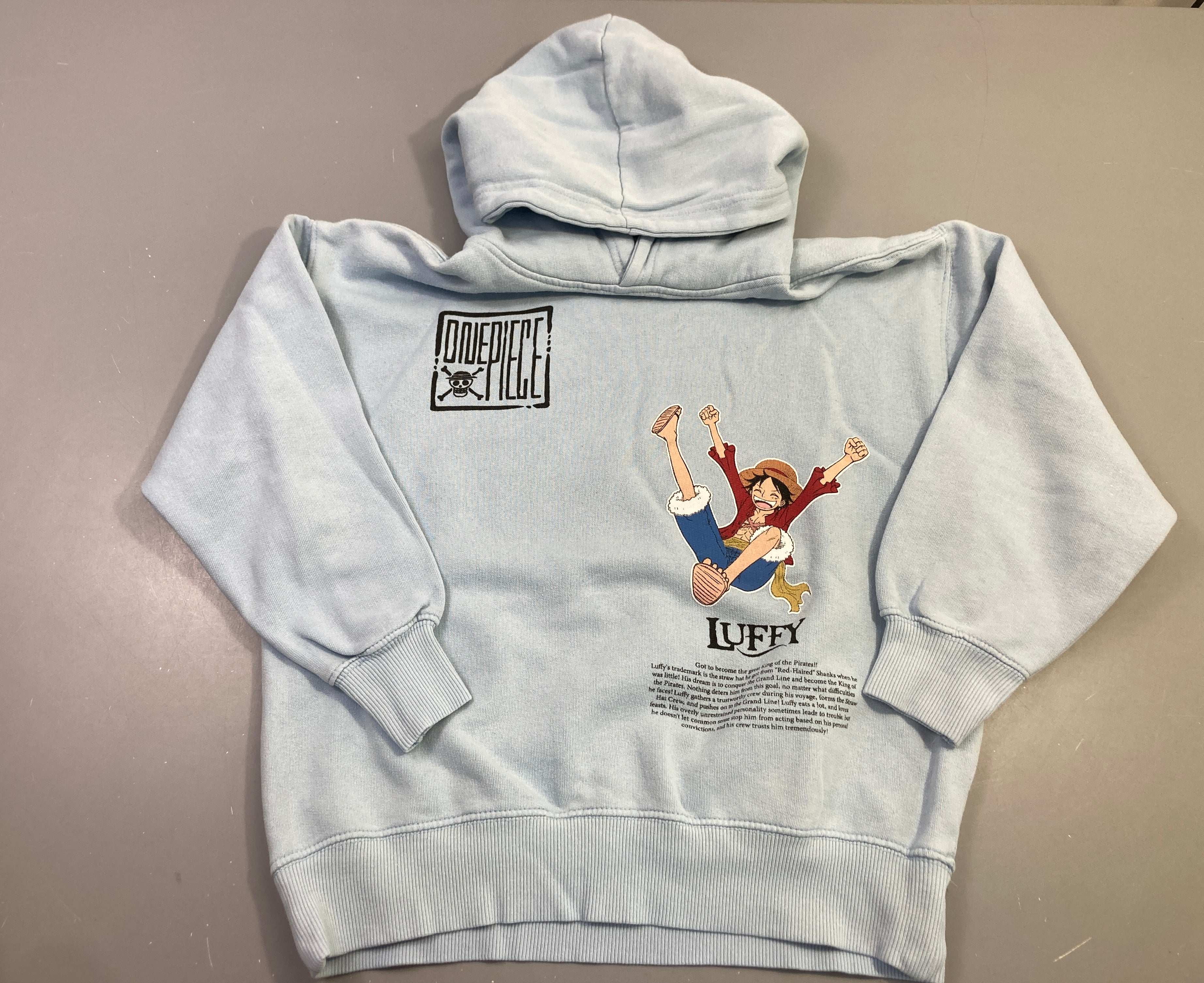 Sweat à capuche blau ciel One piece