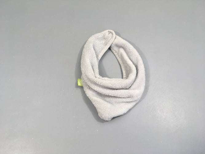 Bavoir bandana bi-matière gris clair, moins cher chez Petit Kiwi