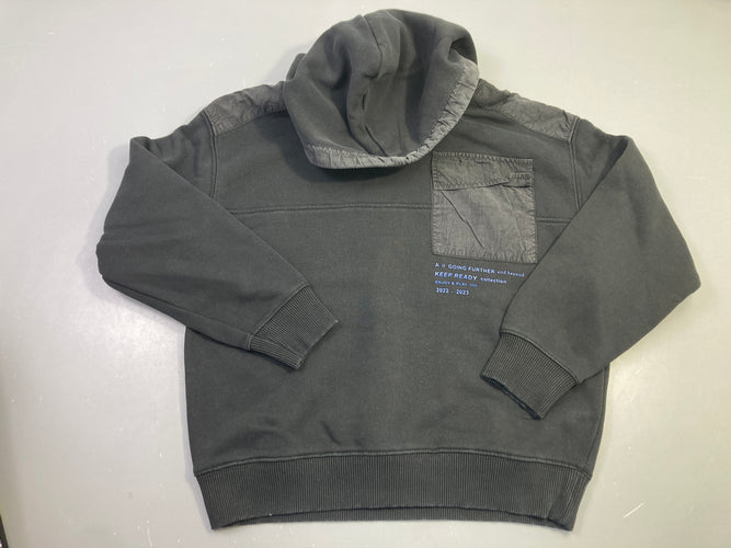 Sweat à capuche noir avec poche appliquée, moins cher chez Petit Kiwi
