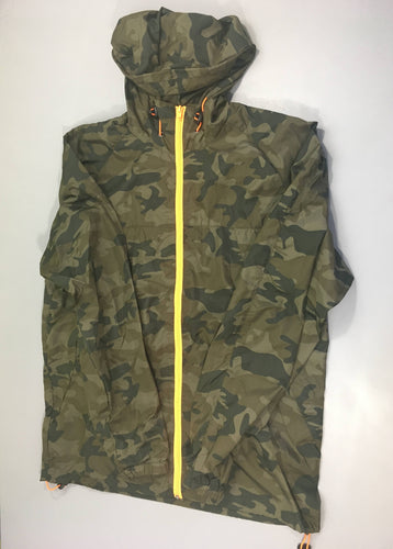 Veste légère zippée camouflage kaki à capuche Minimum, moins cher chez Petit Kiwi