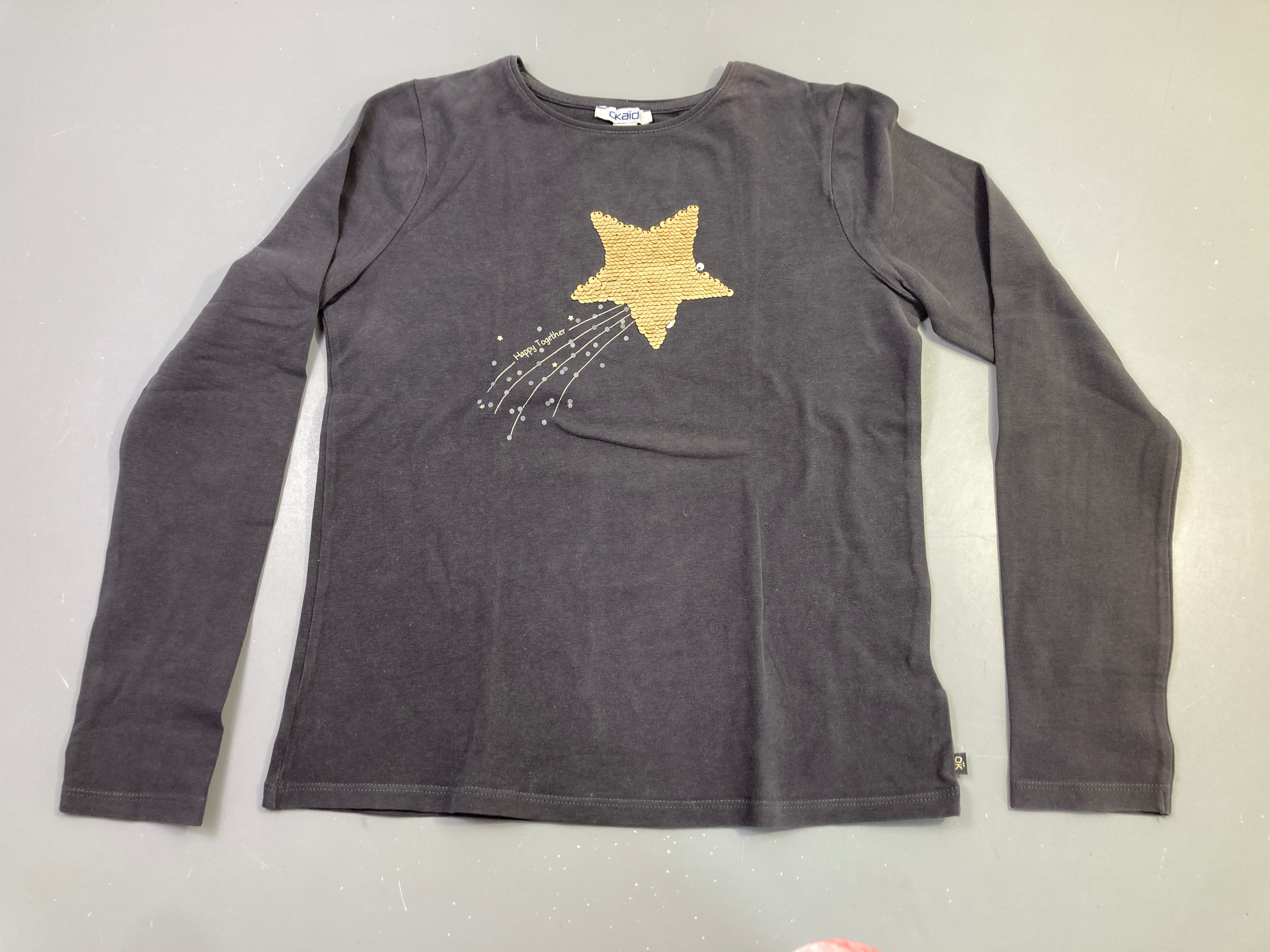 T-shirt m.l gris étoiles sequins