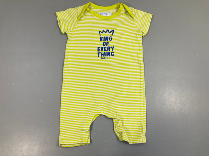 Combishort jersey blanc rayé anis Everayé thing, moins cher chez Petit Kiwi