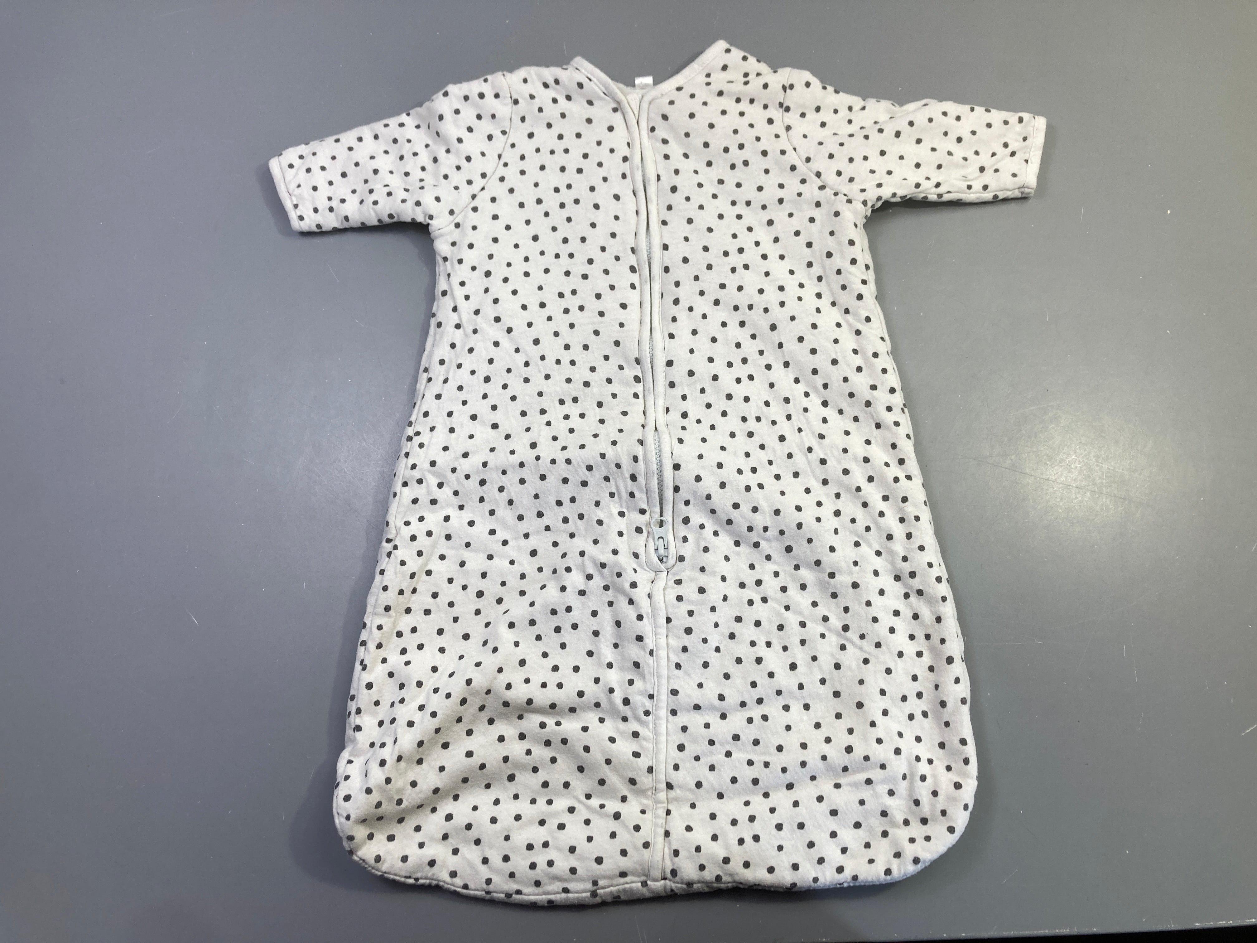 Gigoteuse s.m écrue à pois noirs 70cm Tirette gondolée