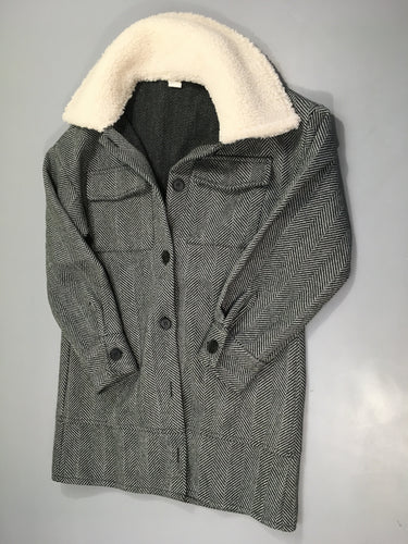 Veste grise chevrons col Teddy, moins cher chez Petit Kiwi