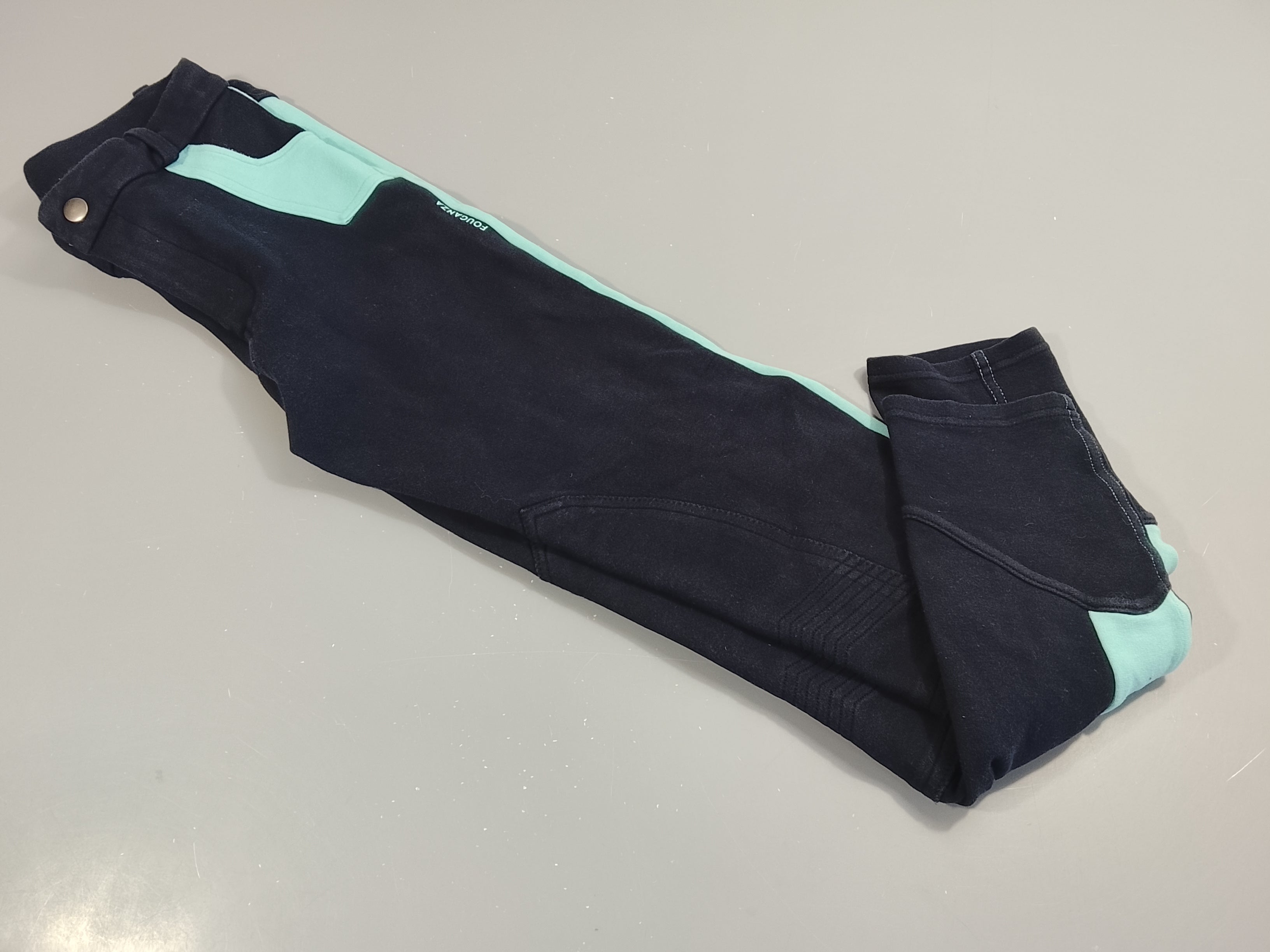 Pantalon d'équitation bleu marine/ turquoise 