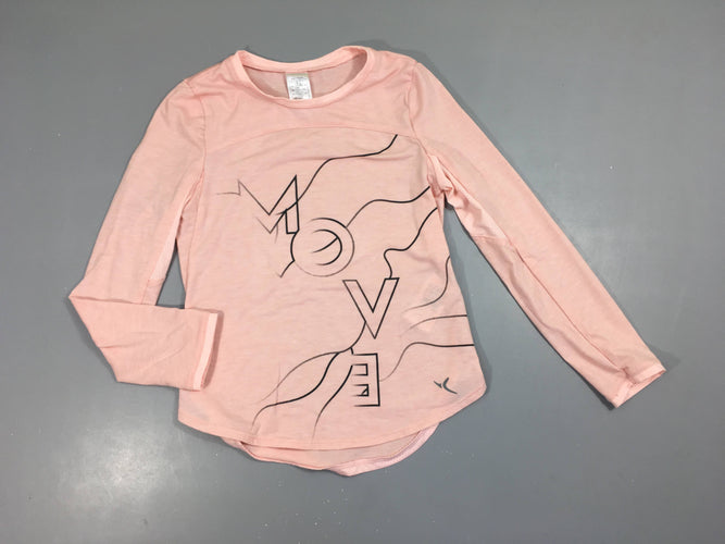 T-shirt m.l de sport rose pâle Move délavé-bouloché, moins cher chez Petit Kiwi