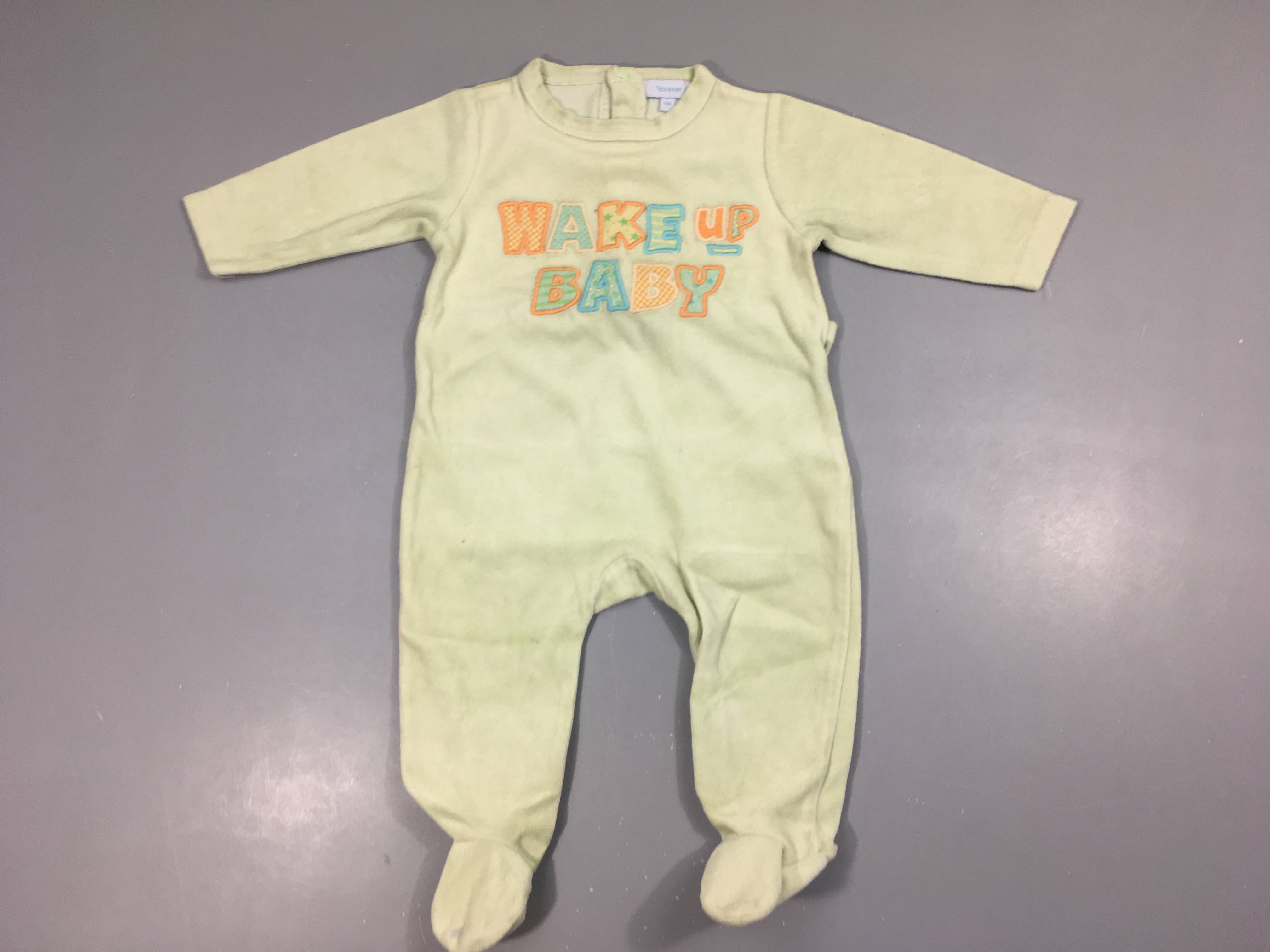 Pyjama velours vert Wake up