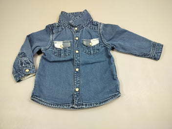 Chemise ml en jean, fermeture par pressions