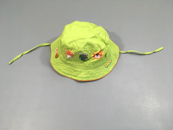Chapeau reversible vert grenouille