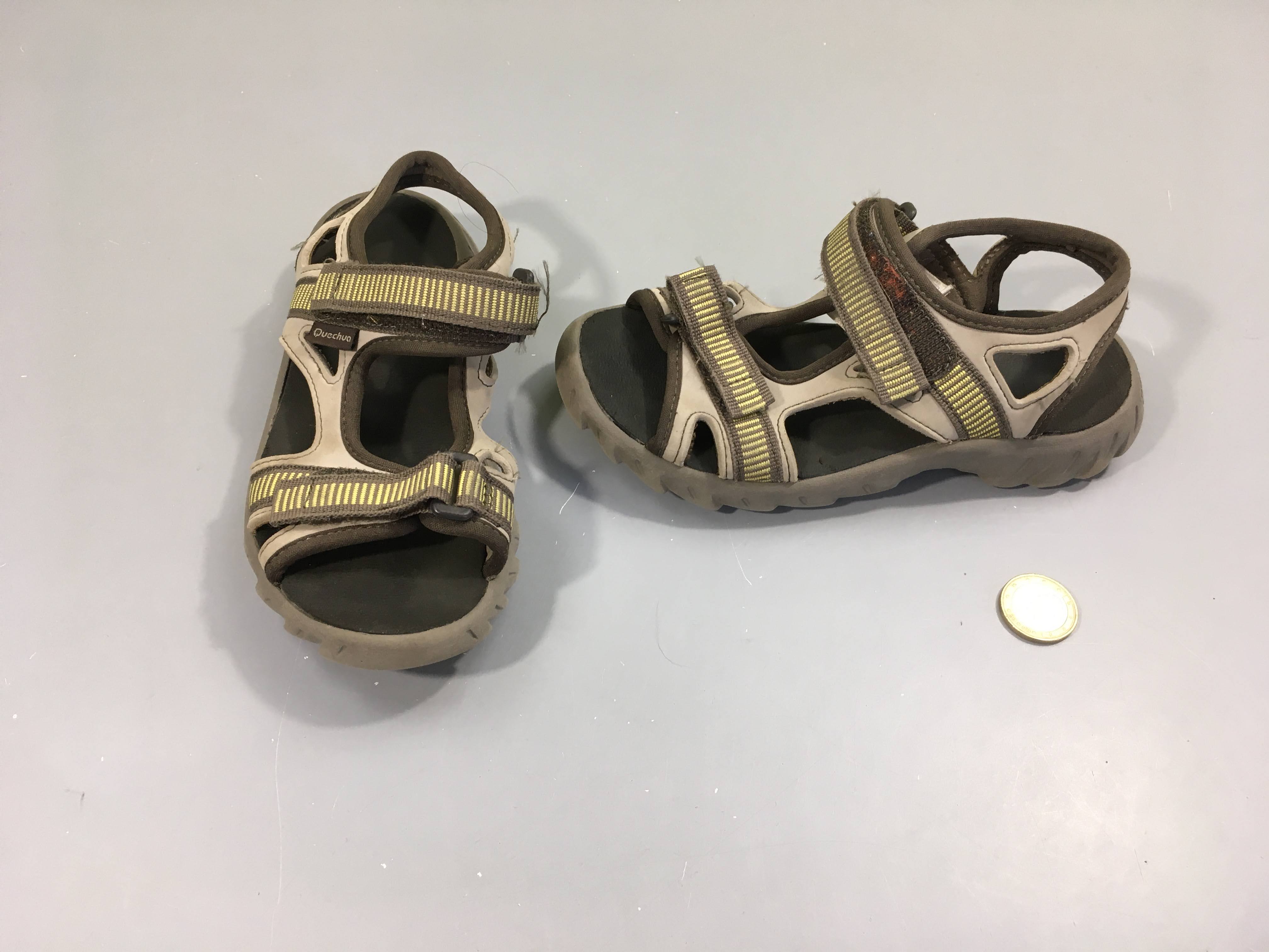 Sandales scratchs gris/kaki, 28-29