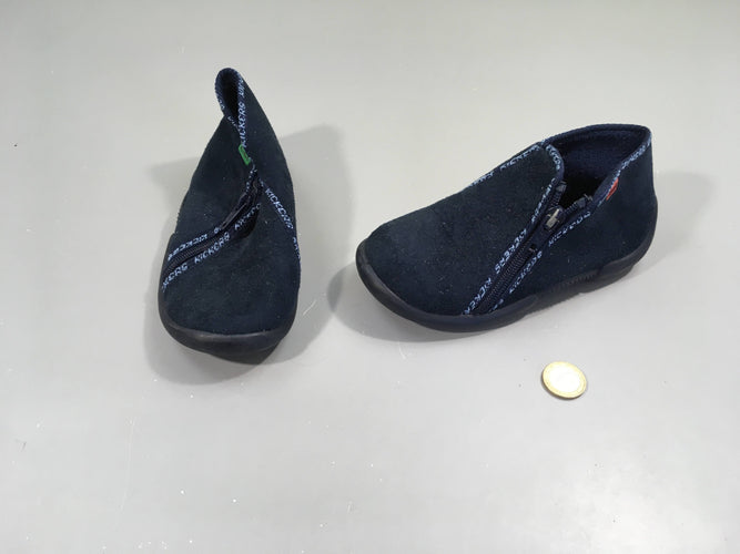 Pantoufles bleu foncé Kickers, 29, moins cher chez Petit Kiwi