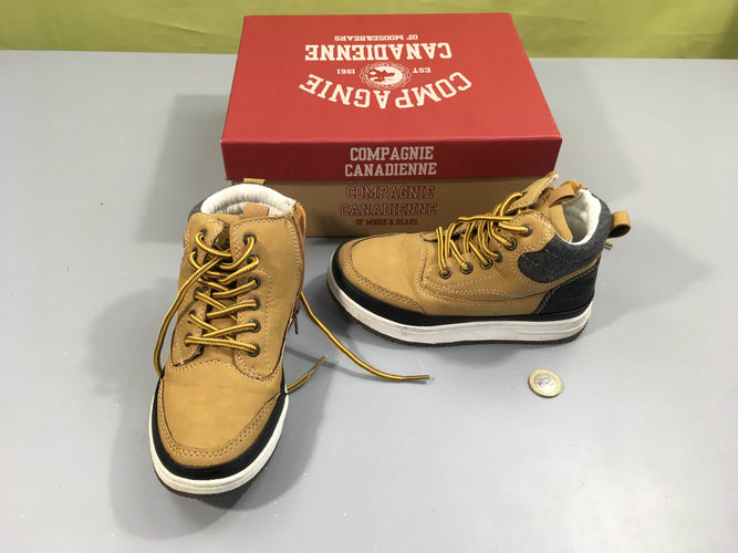 Bottines beiges lacets/zip sur le côté, 29, moins cher chez Petit Kiwi