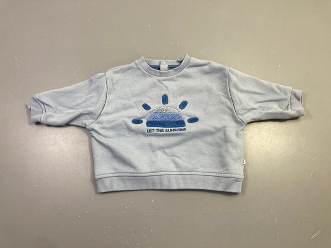 Sweat bleu ciel imprimé Let the Sunshine, moins cher chez Petit Kiwi