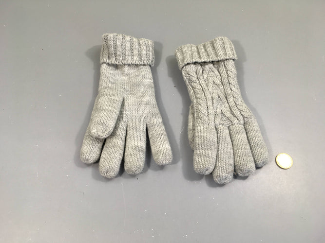 Gants maille grise, moins cher chez Petit Kiwi