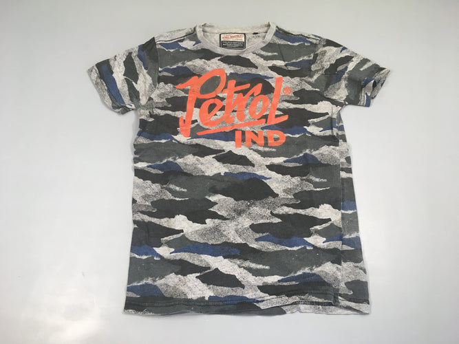 T-shirt m.c gris/bleu Petrol, moins cher chez Petit Kiwi