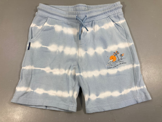 Bermuda molleton bleu effet Palmier, moins cher chez Petit Kiwi