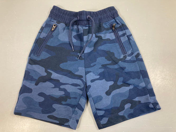 Bermuda molleton bleu effet camouflage, moins cher chez Petit Kiwi