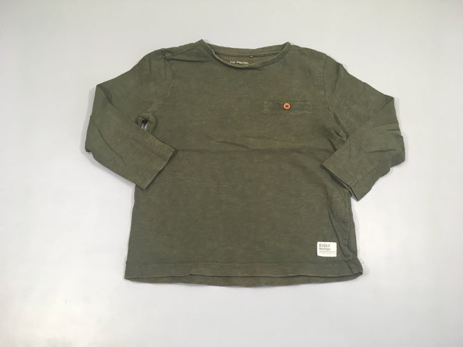 T-shirt m.l kaki flammé poche, moins cher chez Petit Kiwi