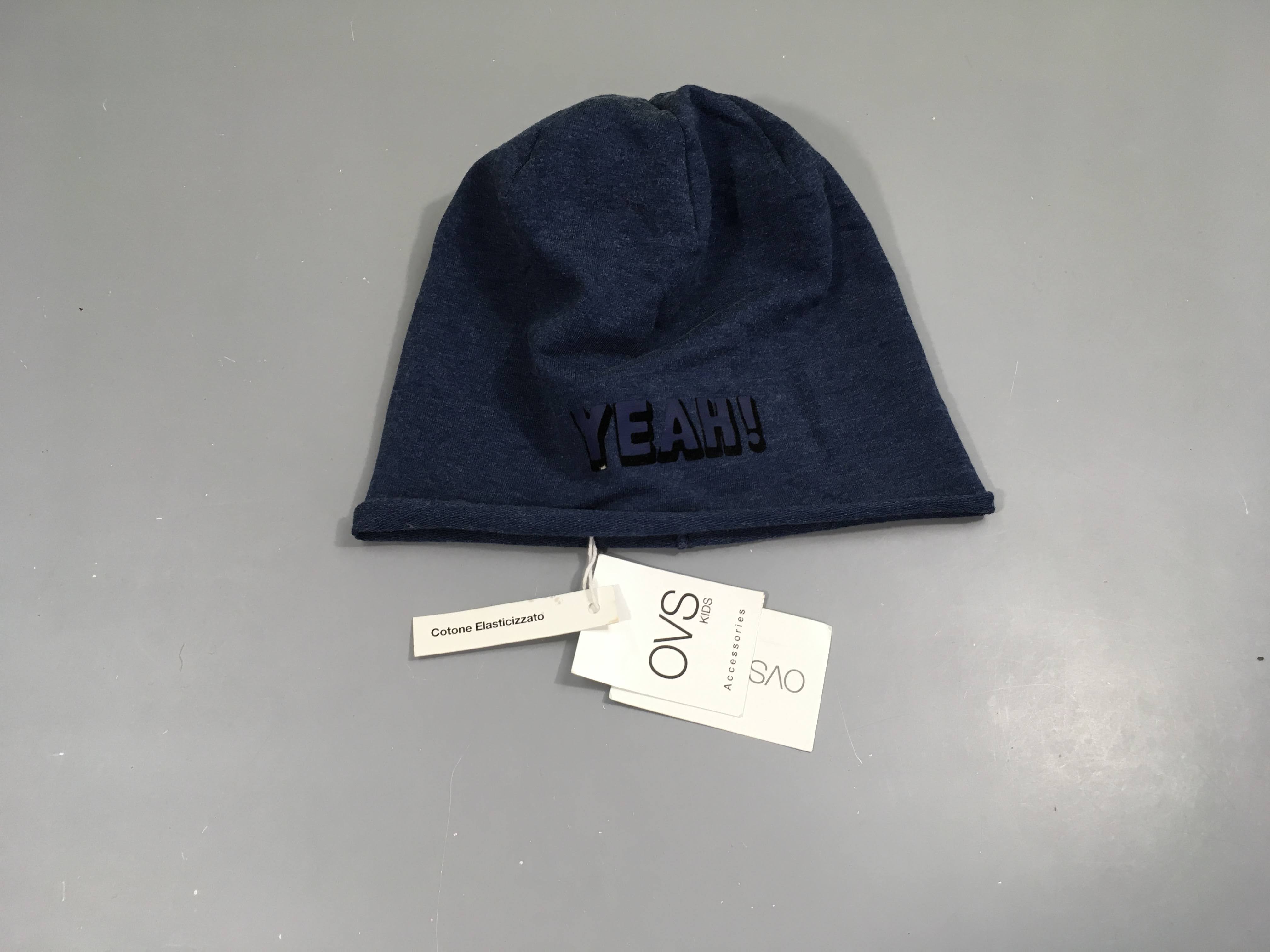 NEUF bonnet jersey bleu foncé yeah! 52cm