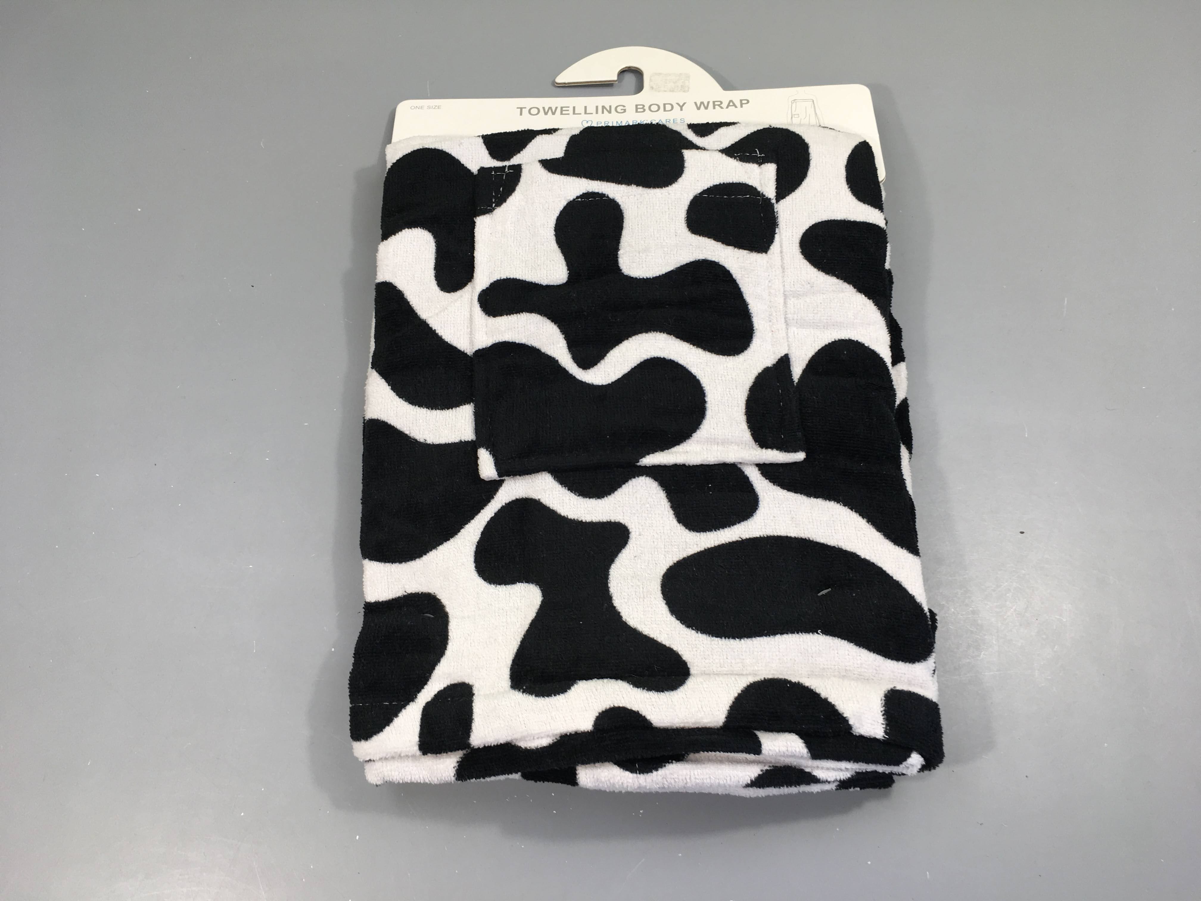 NEUF essuie toweling body wrap motifs vache
