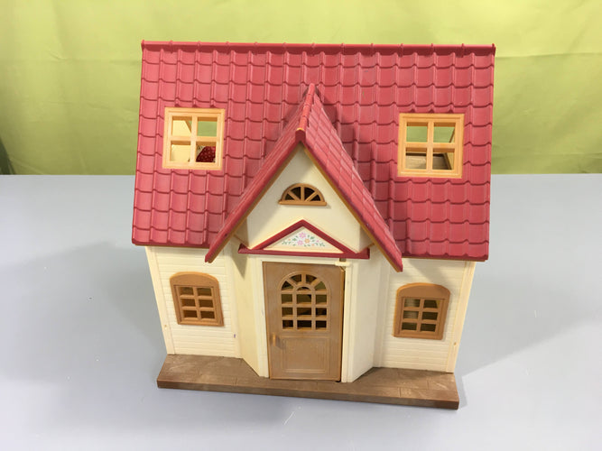 Sylvanian families Maison de ville avec lapin 5303, manque des accessoires, certains éléments cassés (voir photos), moins cher chez Petit Kiwi