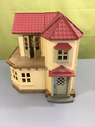 Sylvanian families Grande maison tradition éclairée 2752, manque plaque triangulaire, moins cher chez Petit Kiwi