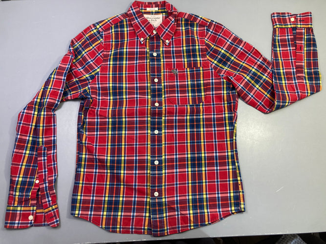 Chemise m.l rouge carreaux écossais abercrombie&fitch, moins cher chez Petit Kiwi
