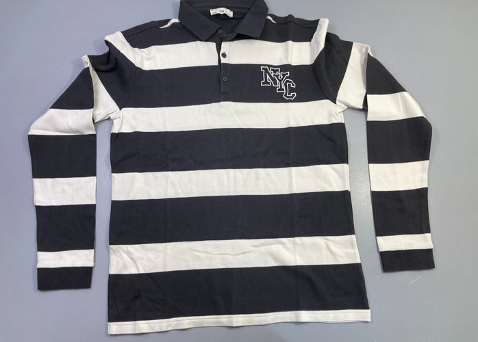 Polo m.l rayé noir blanc "NYC", moins cher chez Petit Kiwi