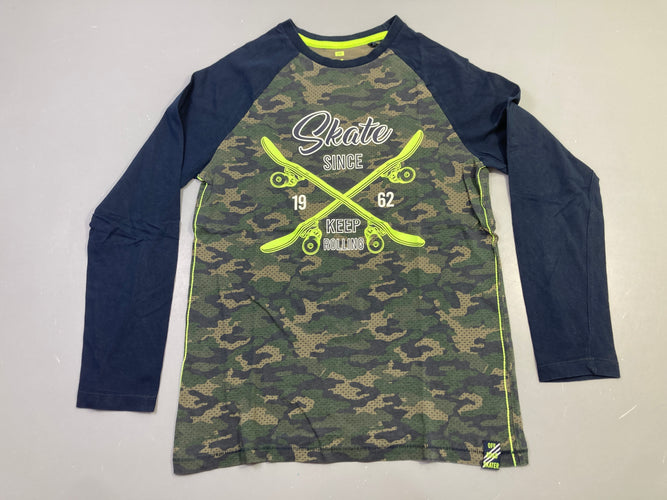 T-shirt m.l camouflage kaki manches marine "skate", moins cher chez Petit Kiwi