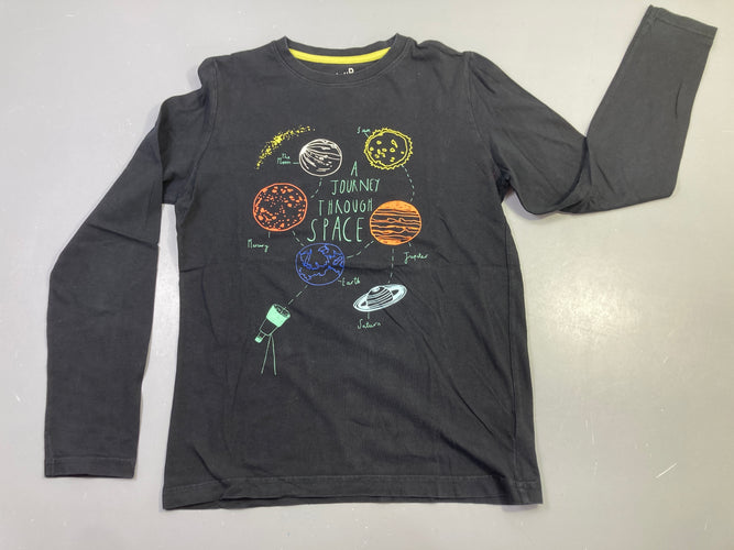 T-shirt m.l noir "A journey through space", moins cher chez Petit Kiwi