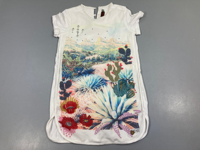 Robe m.c jersey doublé avt voile cactus Légèrement bouloché dos, moins cher chez Petit Kiwi