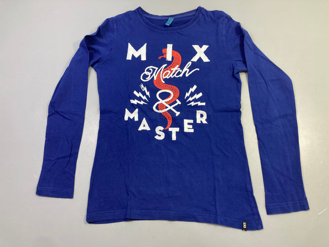 T-shirt m.l bleu roi "Mix Match & Master", moins cher chez Petit Kiwi
