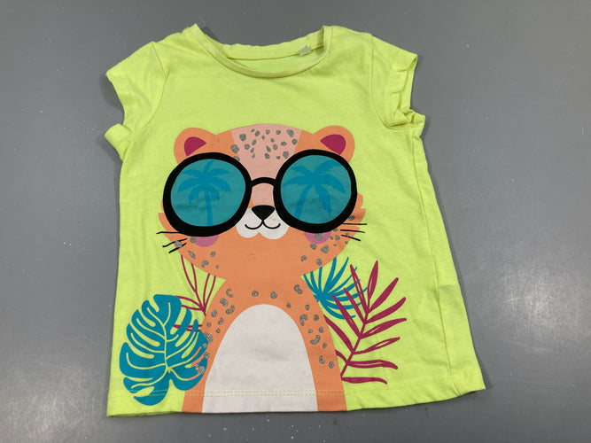 T-shirt m.c jaune vif ours à lunettes Bouoché!, moins cher chez Petit Kiwi