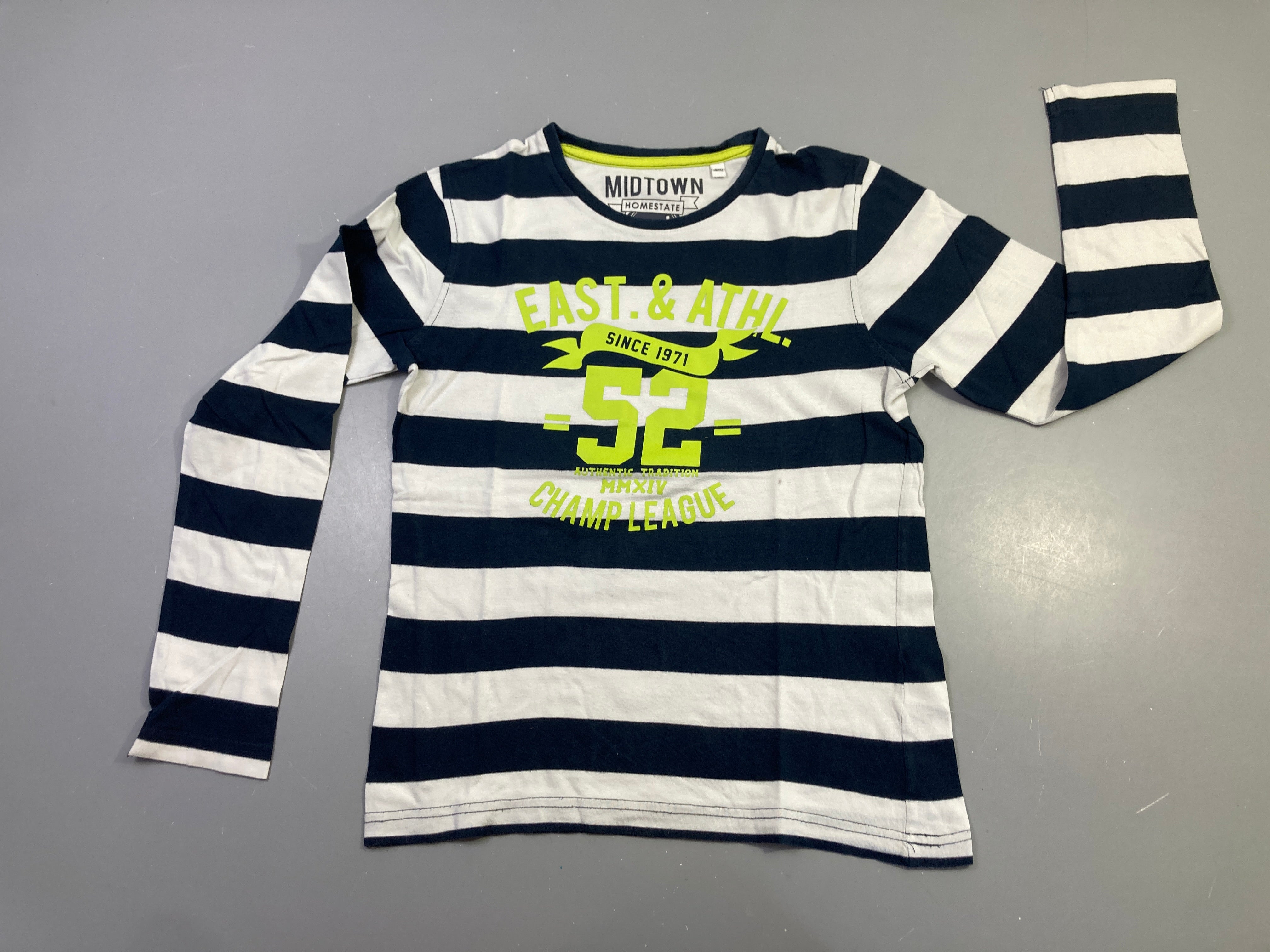 T-shirt m.l rayé marine blanc 