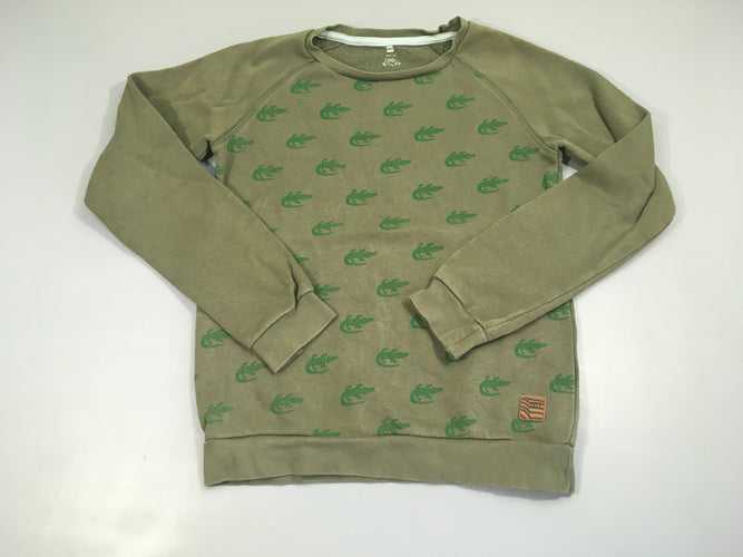 Sweat kaki crocodiles, moins cher chez Petit Kiwi