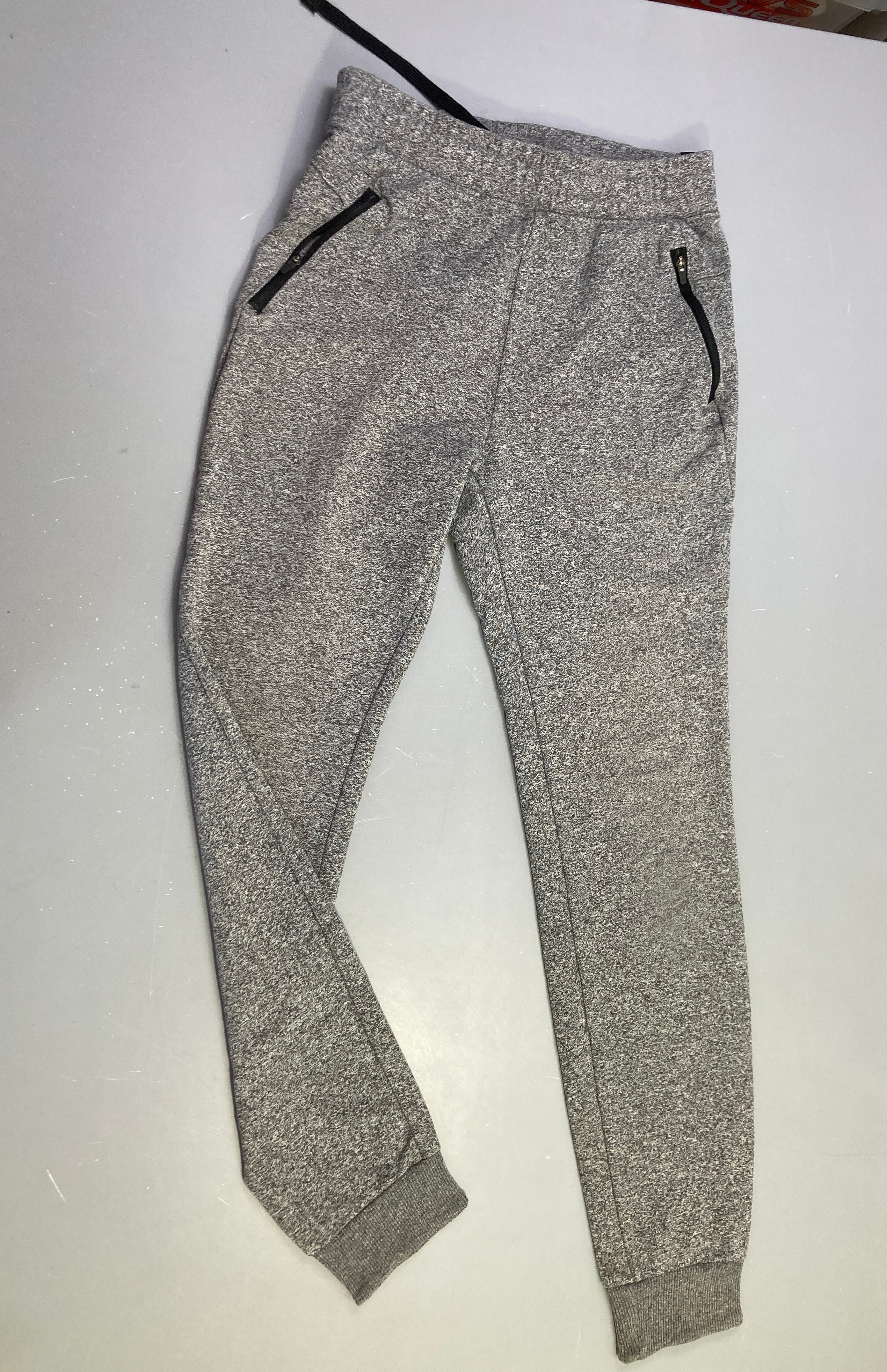 Pantalon jogging gris chiné zips