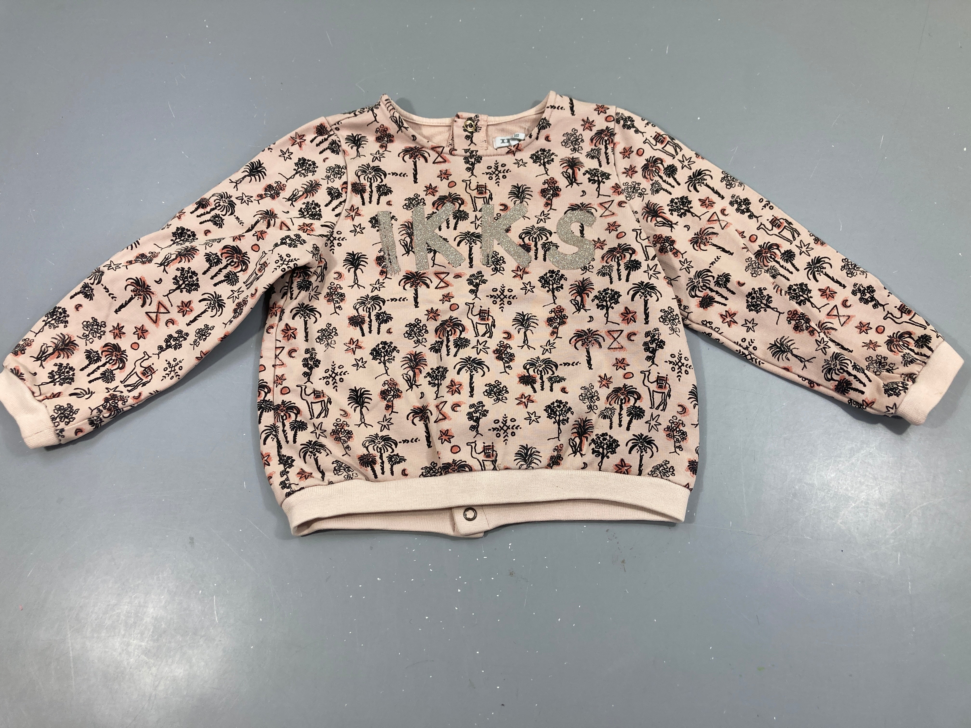 Sweat vieux rose Chameau palmier IKKS